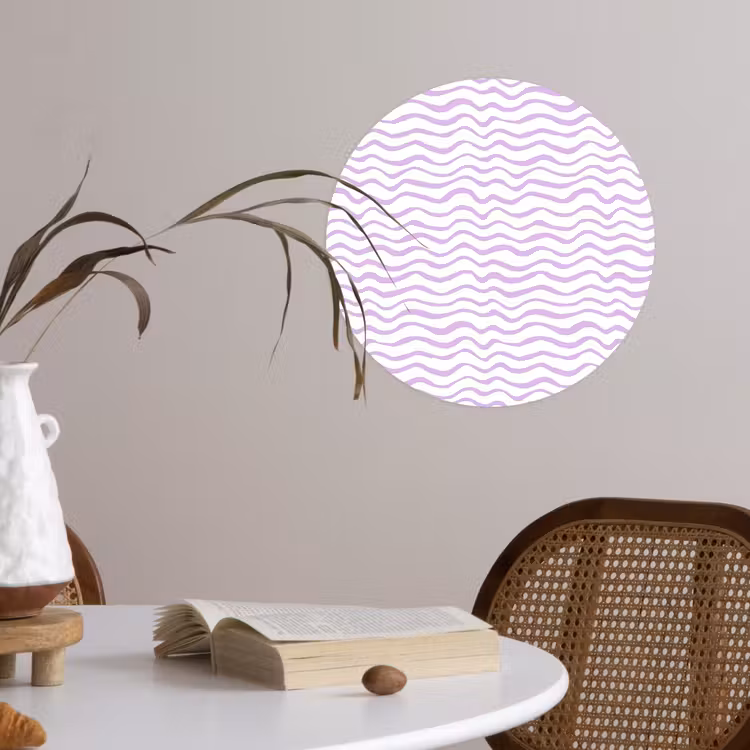 Behangcirkel - Lila - Geometrisch - Golfjes - Lijnen - Patroon — 4