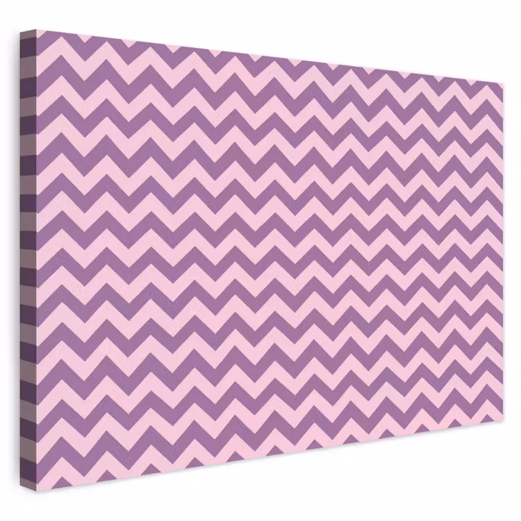Buiten canvas - Paars - Roze - Geometrisch - Chevron - Zigzag - Patroon — 1