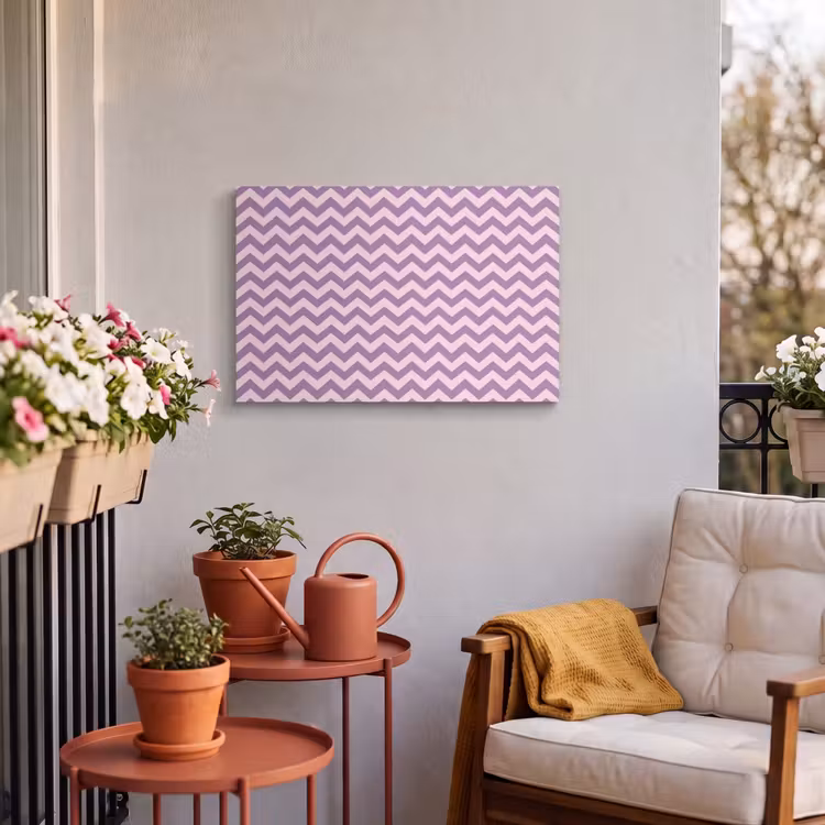 Buiten canvas - Paars - Roze - Geometrisch - Chevron - Zigzag - Patroon — 3