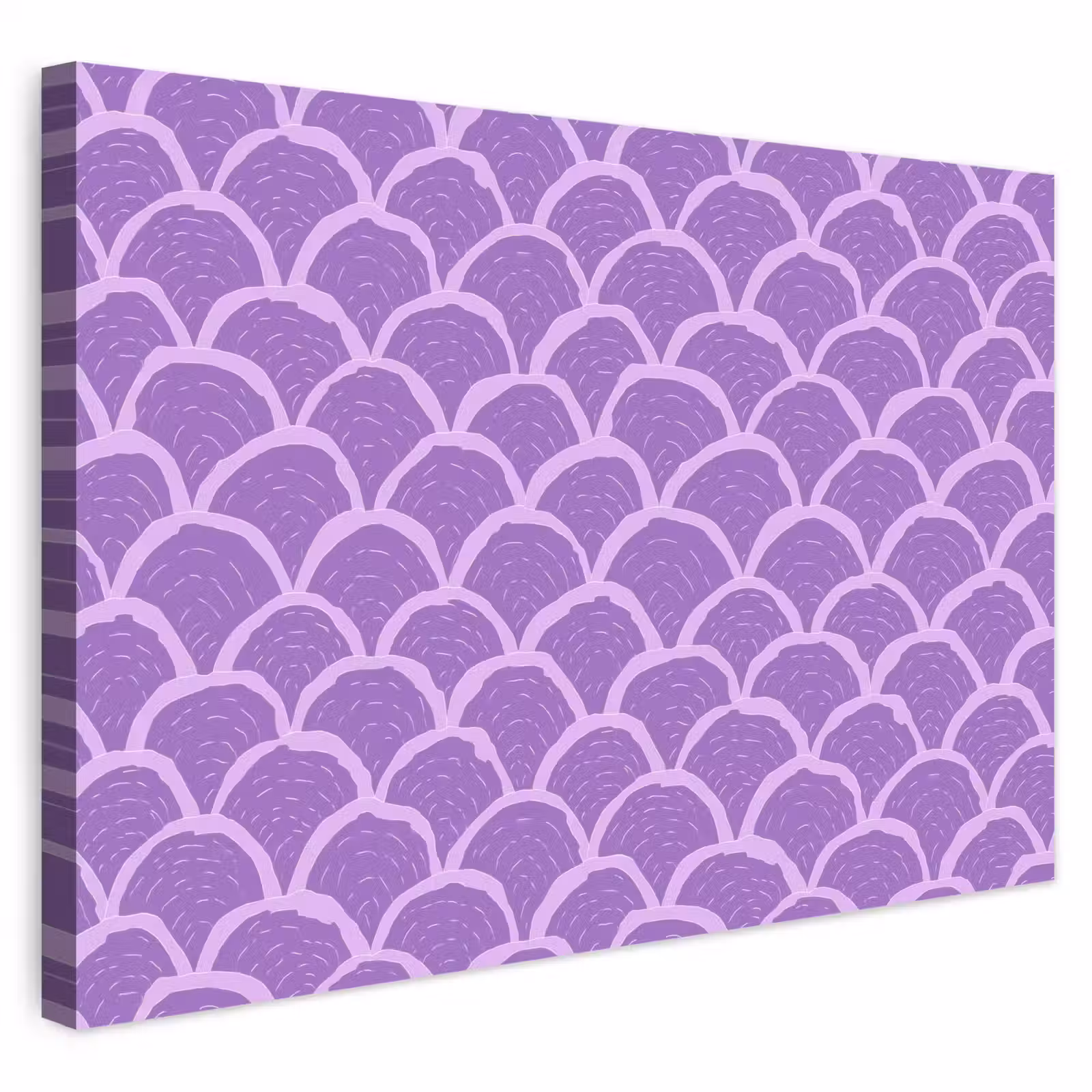 Buiten canvas - Paars - Schubber - Schelpen - Handgetekend - Patroon — 1