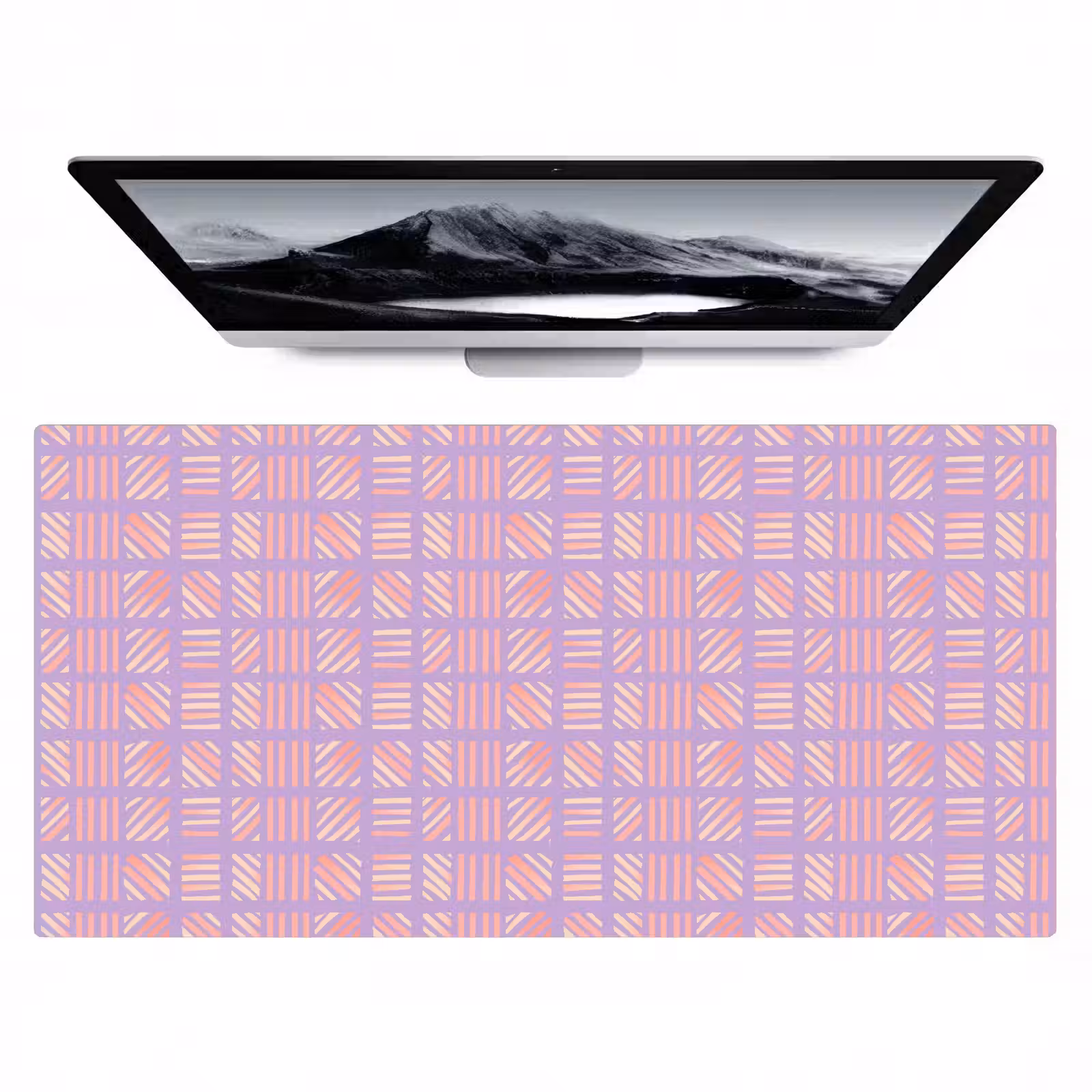 Bureau onderlegger - Paars - Roze - Geometrisch - Strepen - Blokken - Patroon — 1