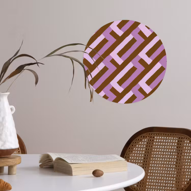 Behangcirkel - Bruin - Roze - Geometrisch - Meander - Patroon — 4