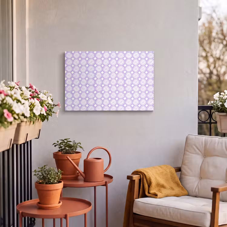 Buiten canvas - Lila - Botanisch - Bloemen - Margrieten - Patroon — 3