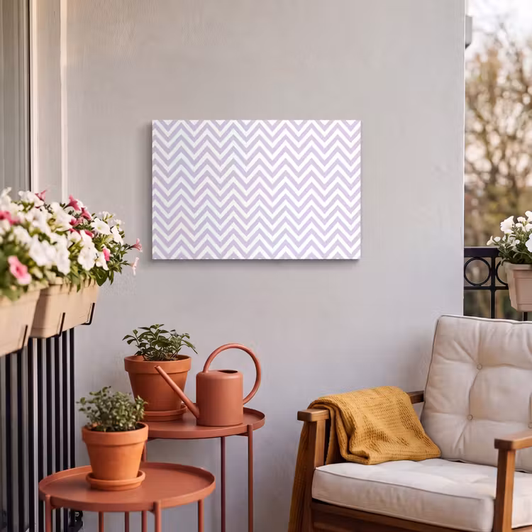 Buiten canvas - Lila - Geometrisch - Chevron - Zigzag - Patroon — 3