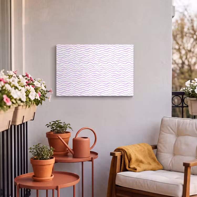 Buiten canvas - Lila - Geometrisch - Golfjes - Lijnen - Patroon — 3
