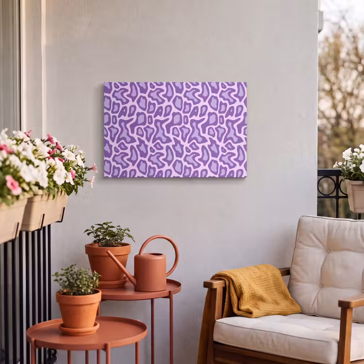 Buiten canvas - Paars - Abstract - Luipaard - Vlekken - Groovy - Patroon — 3