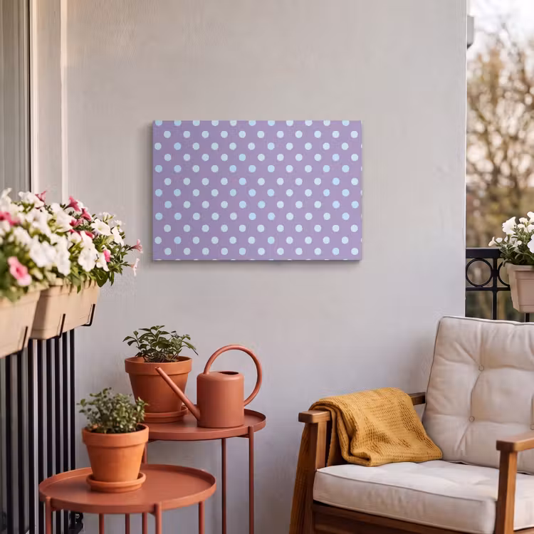 Buiten canvas - Paars - Blauw - Geometrisch - Stippen - Polka Dot - Patroon — 3