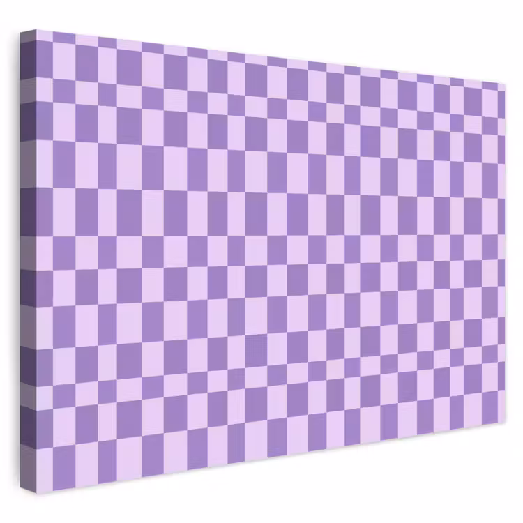 Buiten canvas - Paars - Geometrisch - Dambord - Blokken - Patroon — 1