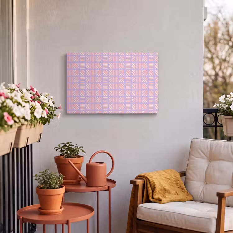 Buiten canvas - Paars - Roze - Geometrisch - Strepen - Blokken - Patroon — 3
