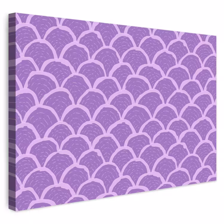 Buiten canvas - Paars - Schubber - Schelpen - Handgetekend - Patroon — 1