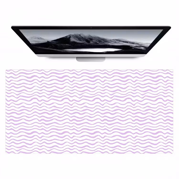 Bureau onderlegger - Lila - Geometrisch - Golfjes - Lijnen - Patroon — 1