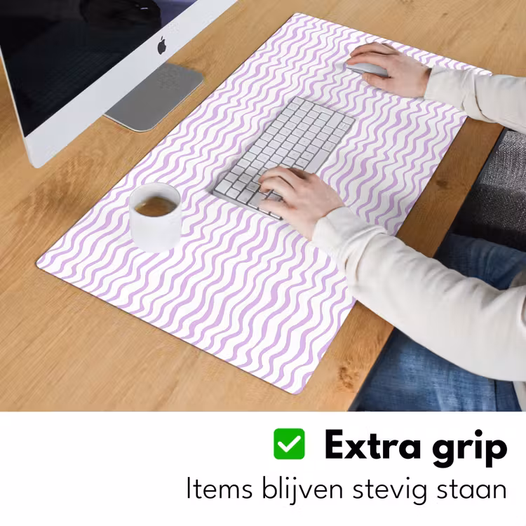 Bureau onderlegger - Lila - Geometrisch - Golfjes - Lijnen - Patroon — 6