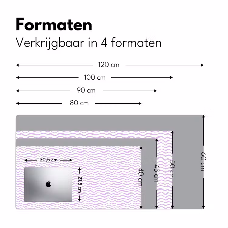 Bureau onderlegger - Lila - Geometrisch - Golfjes - Lijnen - Patroon — 8