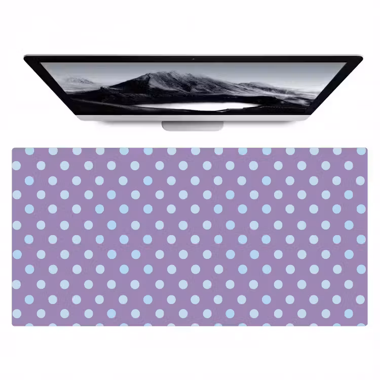 Bureau onderlegger - Paars - Blauw - Geometrisch - Stippen - Polka Dot - Patroon — 1