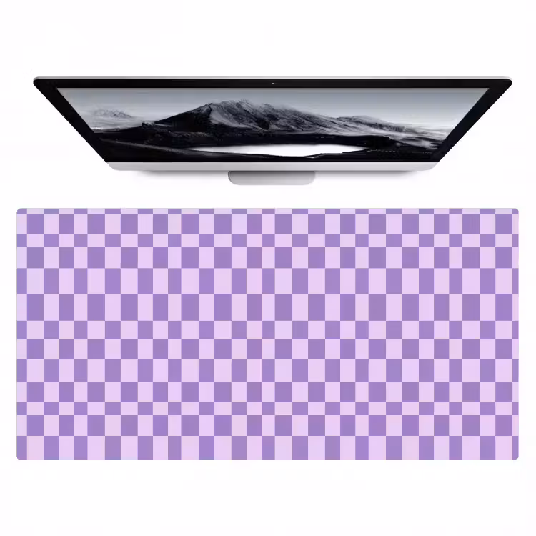 Bureau onderlegger - Paars - Geometrisch - Dambord - Blokken - Patroon — 1
