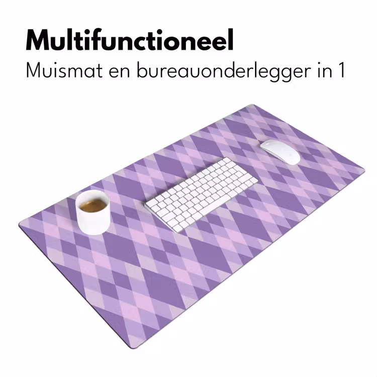 Bureau onderlegger - Paars - Geometrisch - Ruiten - Argyle - Patroon — 7
