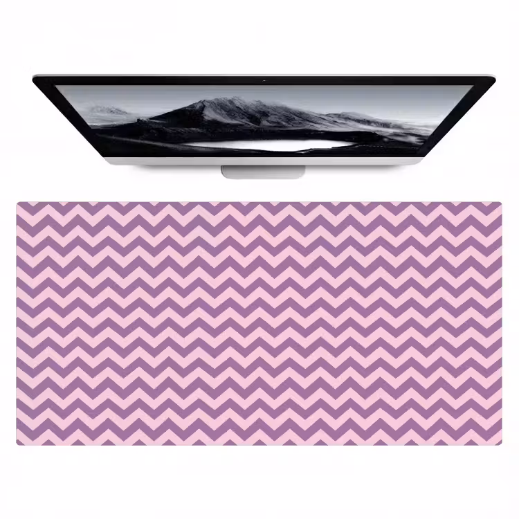 Bureau onderlegger - Paars - Roze - Geometrisch - Chevron - Zigzag - Patroon — 1