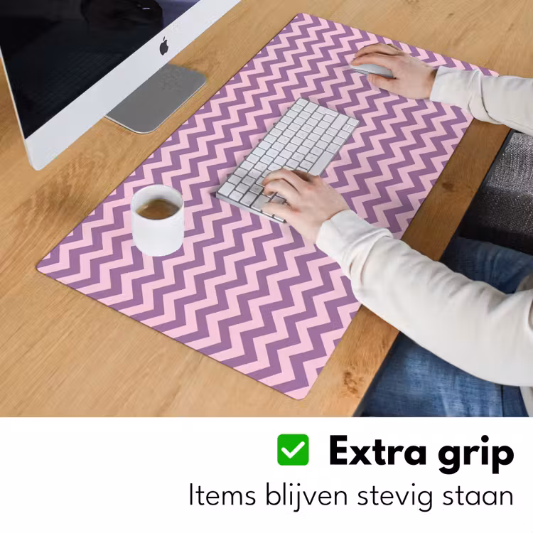 Bureau onderlegger - Paars - Roze - Geometrisch - Chevron - Zigzag - Patroon — 6