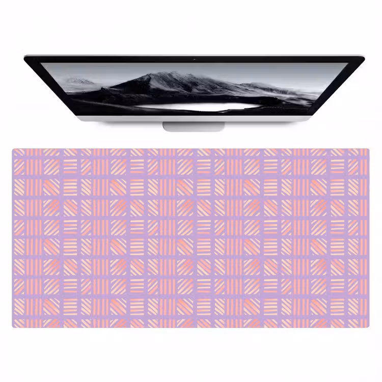 Bureau onderlegger - Paars - Roze - Geometrisch - Strepen - Blokken - Patroon — 1