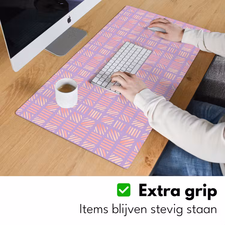 Bureau onderlegger - Paars - Roze - Geometrisch - Strepen - Blokken - Patroon — 6