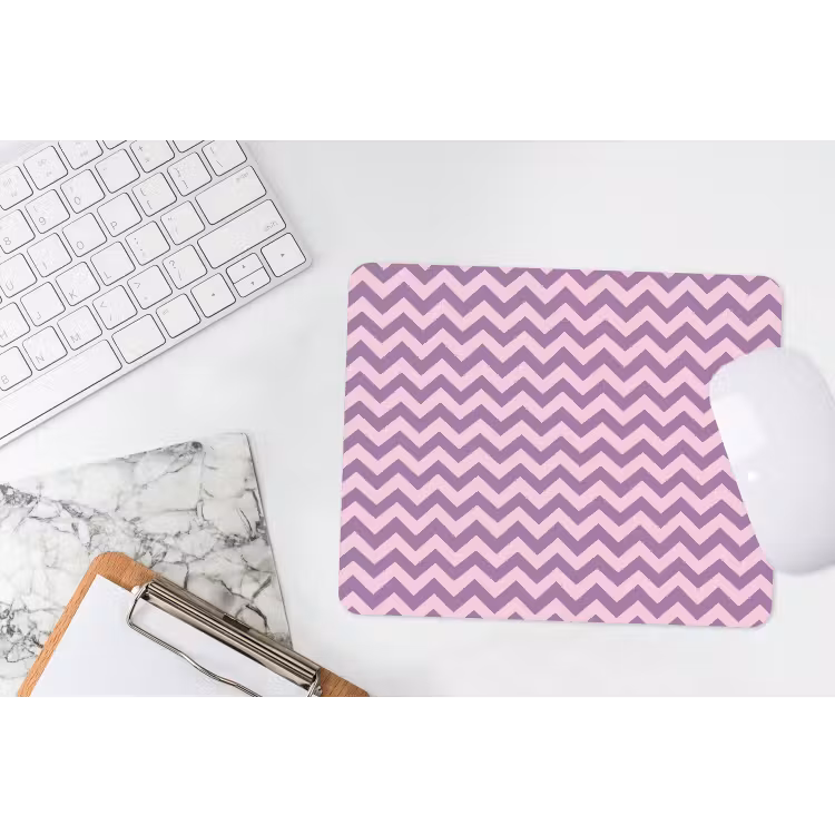 Muismat - Paars - Roze - Geometrisch - Chevron - Zigzag - Patroon — 2