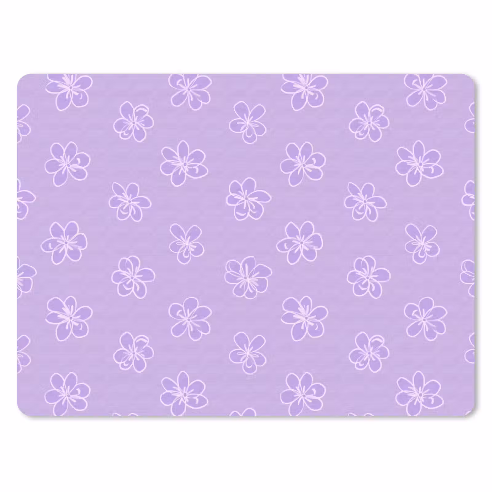 Muismat - Lila - Botanisch - Bloemen - Handgetekend - Patroon — 1