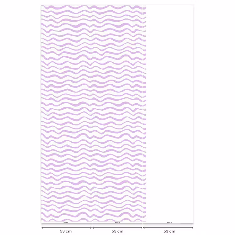 Behang - Lila - Geometrisch - Golfjes - Lijnen - Patroon — 6