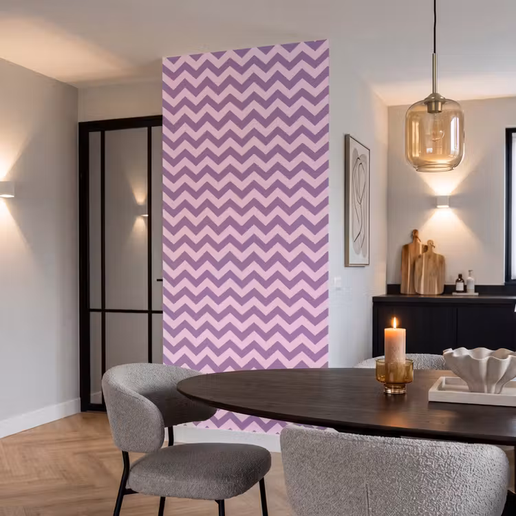 Behang - Paars - Roze - Geometrisch - Chevron - Zigzag - Patroon — 5