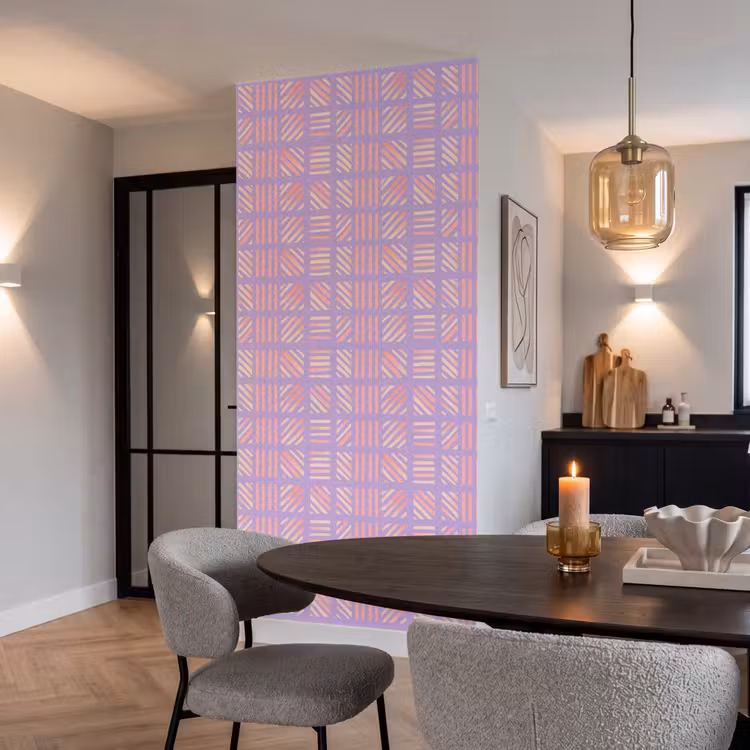 Behang - Paars - Roze - Geometrisch - Strepen - Blokken - Patroon — 5