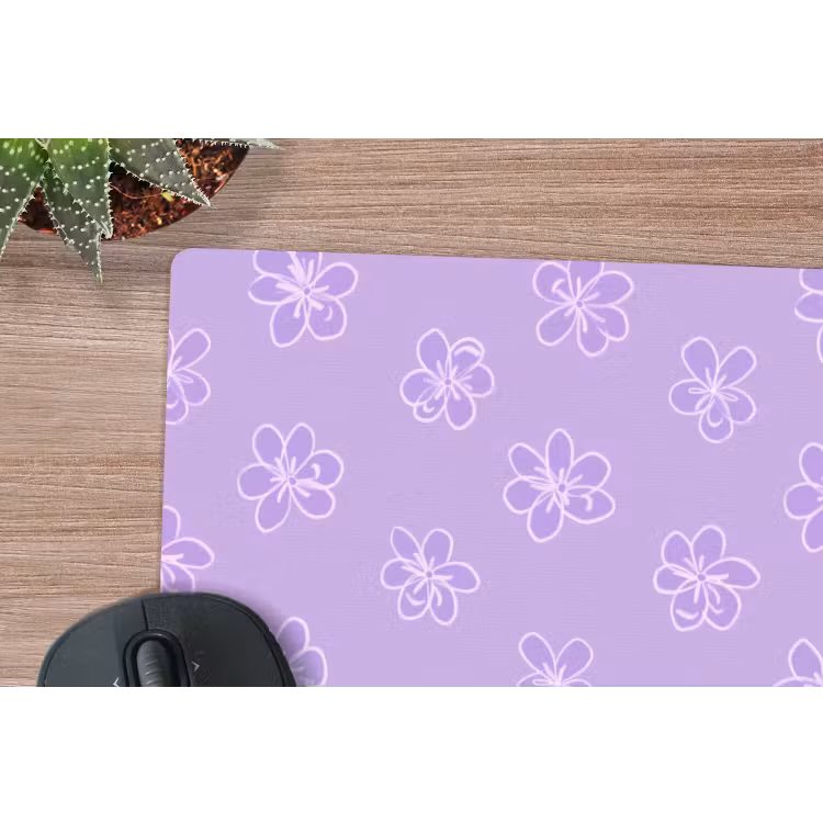 Muismat - Lila - Botanisch - Bloemen - Handgetekend - Patroon — 4
