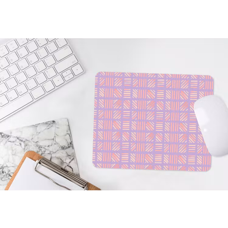 Muismat - Paars - Roze - Geometrisch - Strepen - Blokken - Patroon — 2