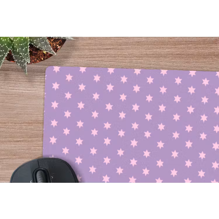 Muismat - Paars - Roze - Sterren - Geometrisch - Patroon — 4