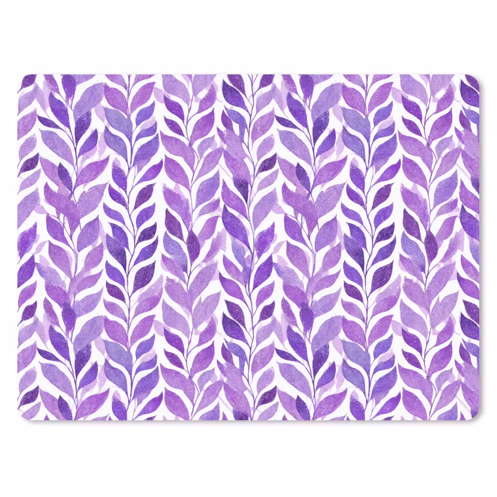 Muismat - Paars - Botanisch - Bladeren - Aquarel - Takken - Patroon — 1