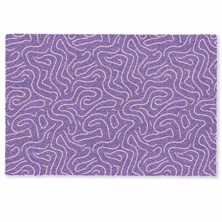 Deurmat - Paars - Roze - Abstract - Lijnen - Doolhof - Patroon — 1