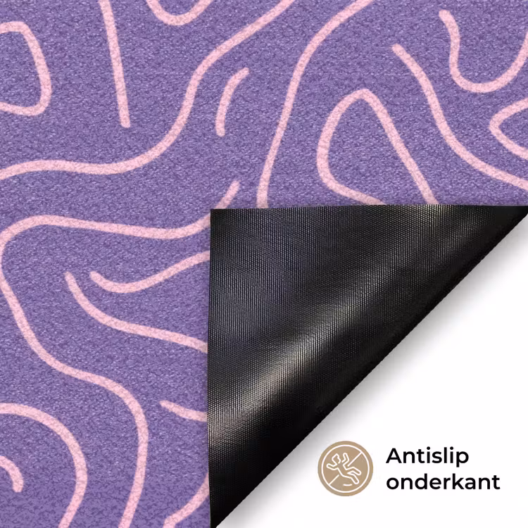 Deurmat - Paars - Roze - Abstract - Lijnen - Doolhof - Patroon — 6