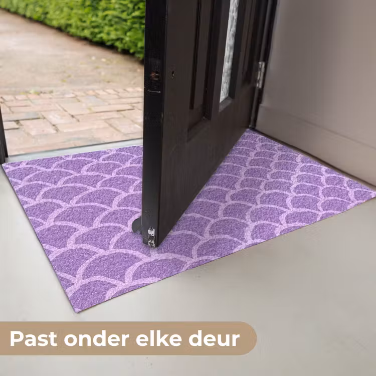 Deurmat - Paars - Schubber - Schelpen - Handgetekend - Patroon — 7
