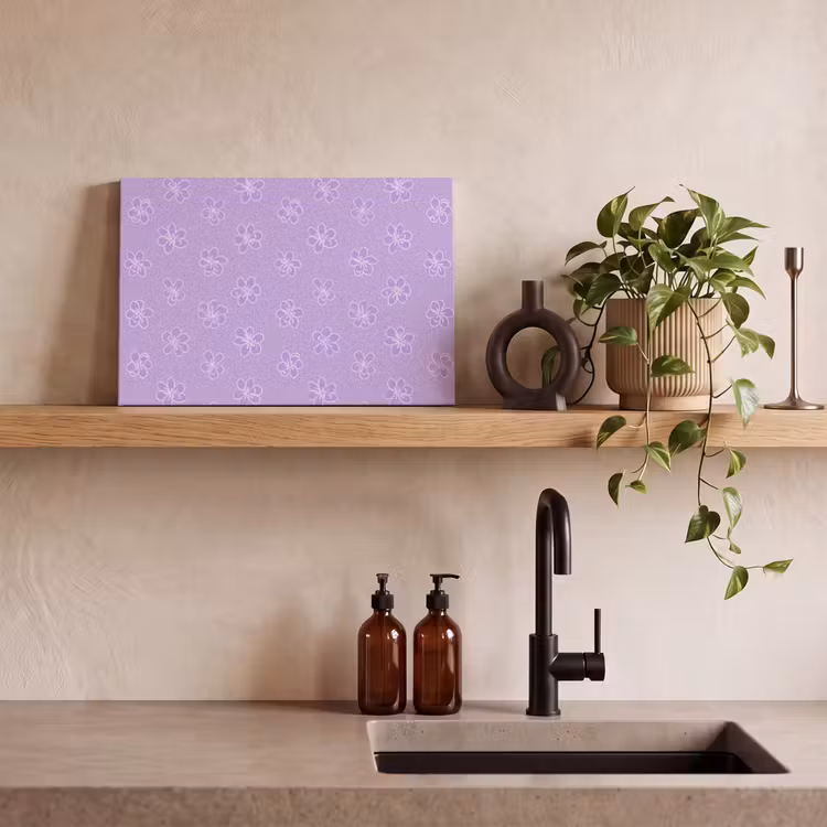 Canvas schilderij - Lila - Botanisch - Bloemen - Handgetekend - Patroon — 2