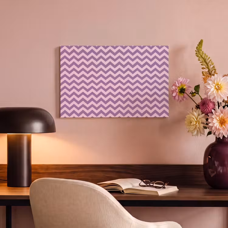Canvas schilderij - Paars - Roze - Geometrisch - Chevron - Zigzag - Patroon — 3