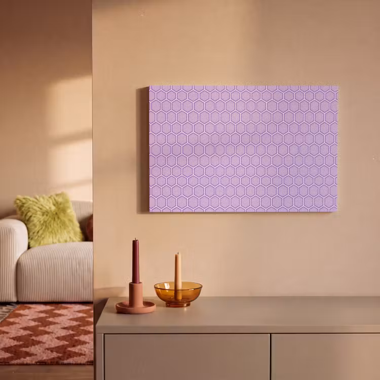 Canvas schilderij - Paars - Geometrisch - Honeycomb - Bijenraat - Patroon — 1