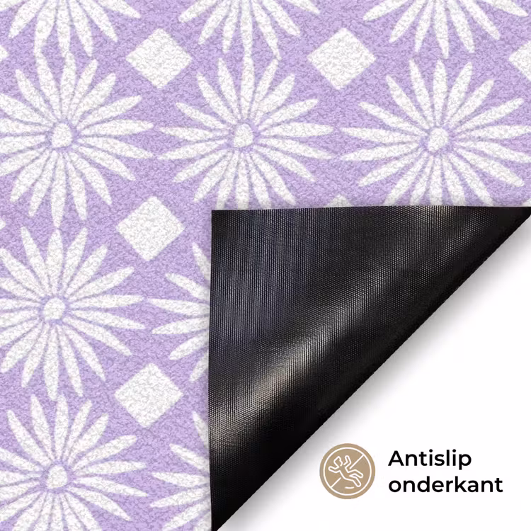 Deurmat - Lila - Botanisch - Bloemen - Margrieten - Patroon — 6
