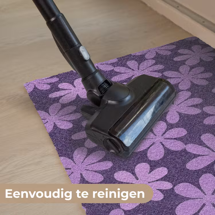 Deurmat - Paars - Botanisch - Bloemen - Retro - Patroon — 9