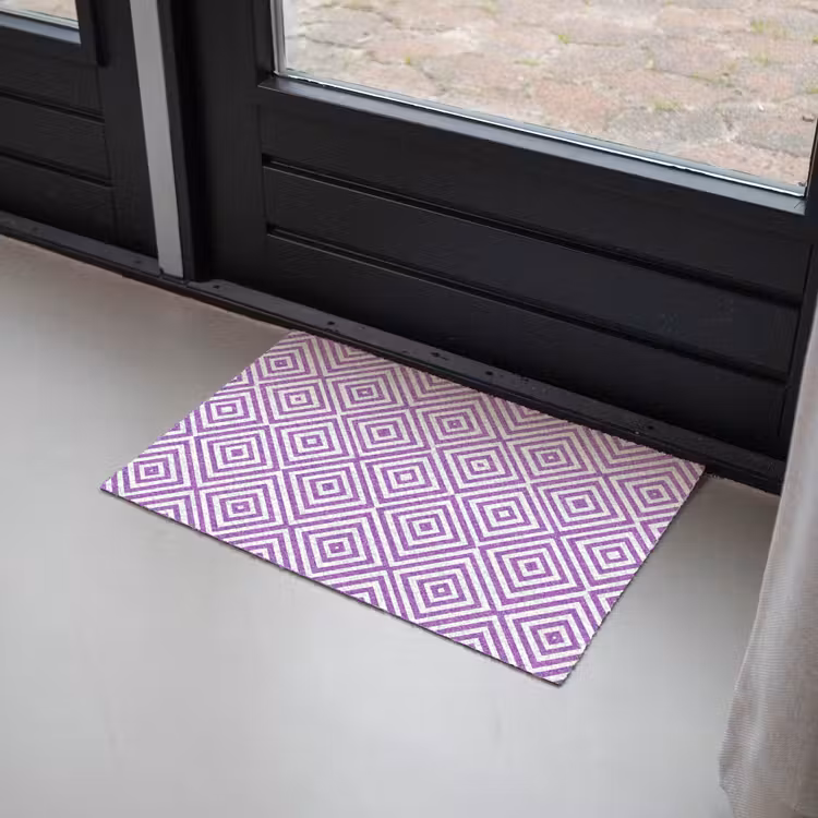 Deurmat - Paars - Geometrisch - Ruiten - Concentrisch - Patroon — 2