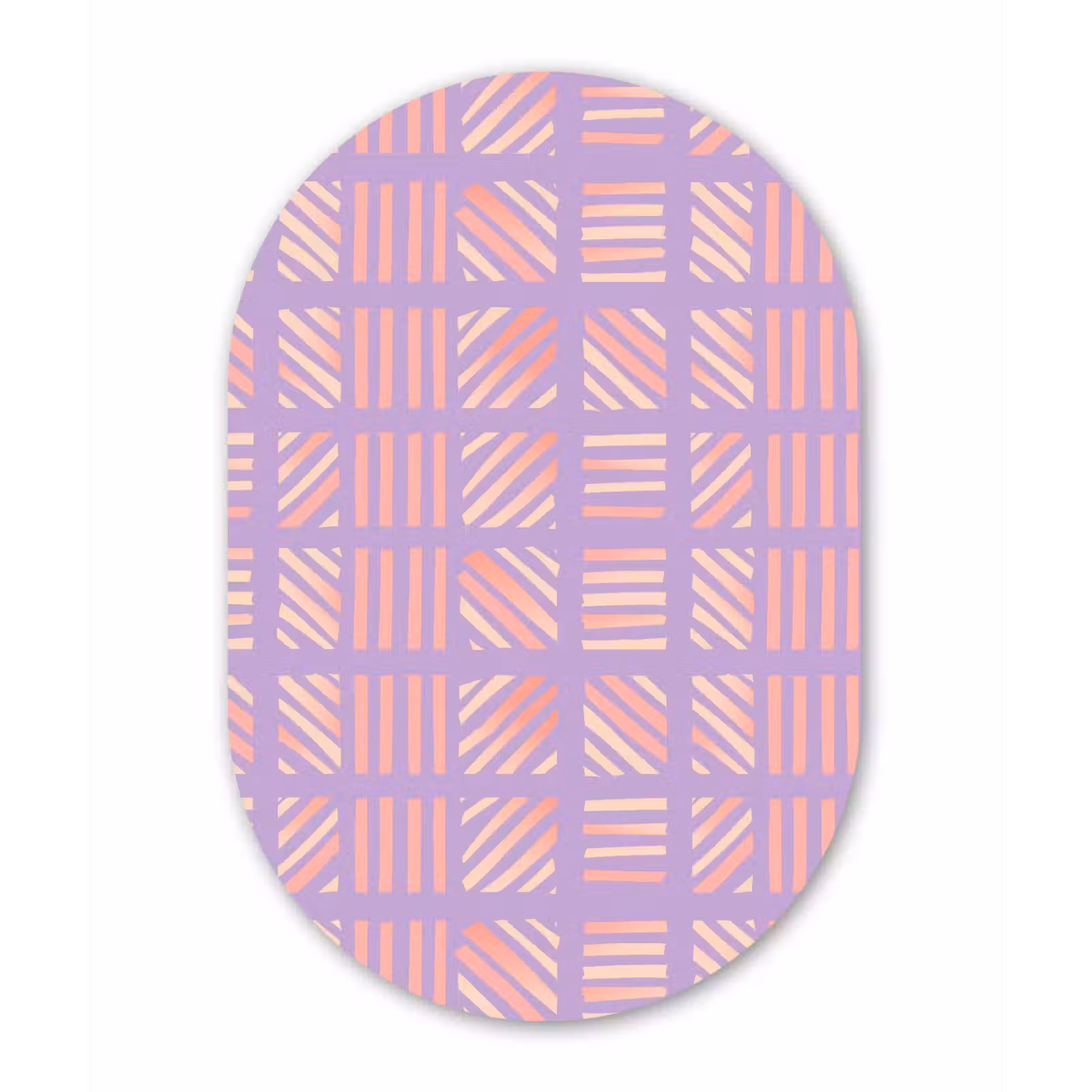 Muurovaal glas - Paars - Roze - Geometrisch - Strepen - Blokken - Patroon — 1