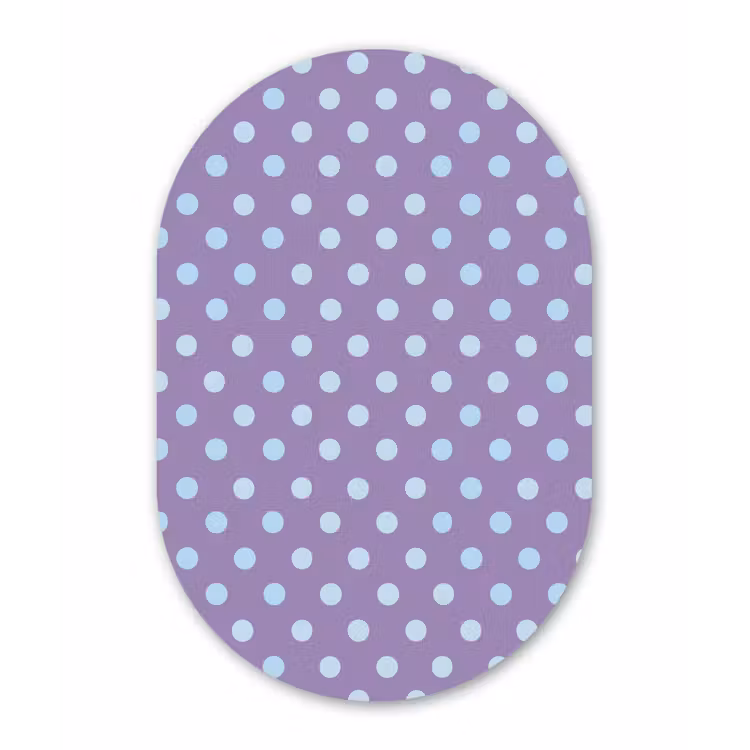 Muurovaal glas - Paars - Blauw - Geometrisch - Stippen - Polka Dot - Patroon — 1