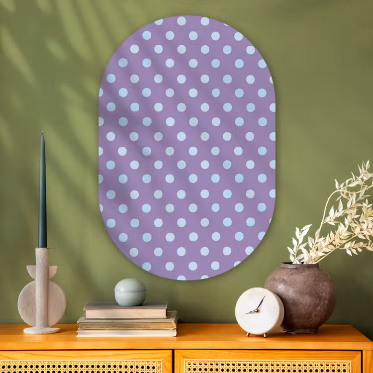 Muurovaal glas - Paars - Blauw - Geometrisch - Stippen - Polka Dot - Patroon — 2