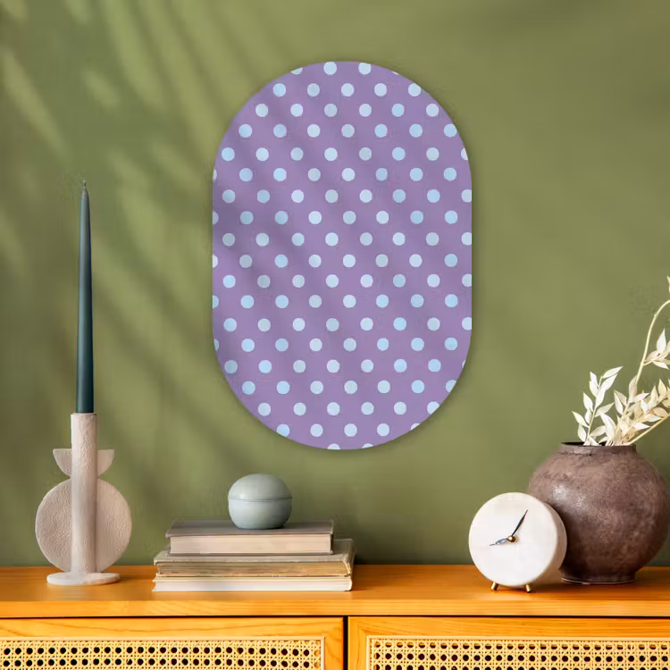 Muurovaal - Paars - Blauw - Geometrisch - Stippen - Polka Dot - Patroon — 2