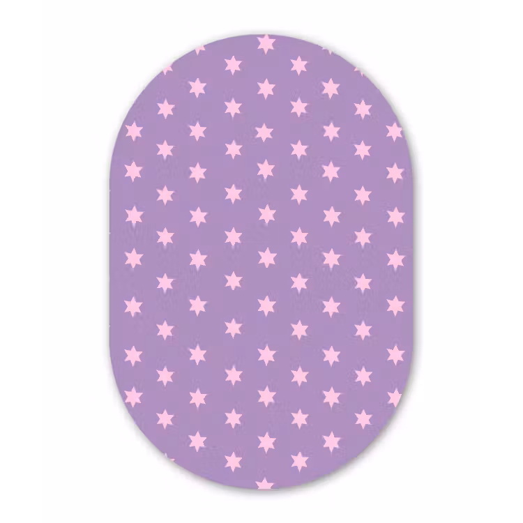 Muurovaal - Paars - Roze - Sterren - Geometrisch - Patroon — 3