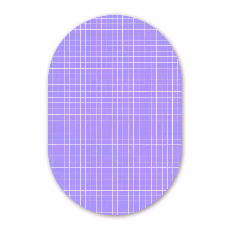 Muurovaal glas - Paars - Geometrisch - Raster - Minimalistisch - Patroon — 1