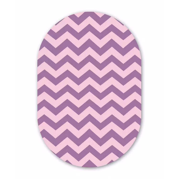 Muurovaal glas - Paars - Roze - Geometrisch - Chevron - Zigzag - Patroon — 1