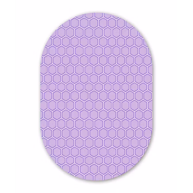 Muurovaal - Paars - Geometrisch - Honeycomb - Bijenraat - Patroon — 3